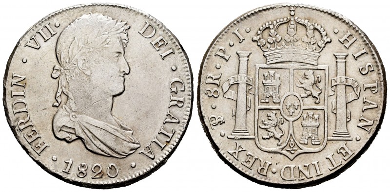 Ferdinand VII (1808-1833). 8 reales. 1820. Potosí. PJ. (Cal-1384). Ag. 26,76 g. ...