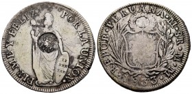 Ferdinand VII (1808-1833). 8 reales. 1833. Lima. MM. (Cal-1305). Ag. 26,76 g. Counterstamp. Choice VF. Est...175,00. 

SPANISH DESCRIPTION: Fernando V...