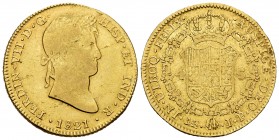 Ferdinand VII (1808-1833). 4 escudos. 1821. Lima. JP. (Cal-1708). Au. 13,25 g. Last year. Very scarce. Almost VF. Est...1200,00. 

SPANISH DESCRIPTION...