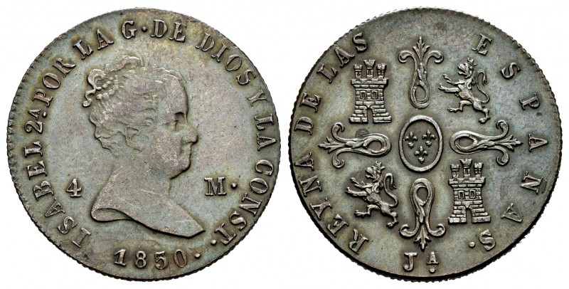 Elizabeth II (1833-1868). 4 maravedis. 1850. Jubia. (Cal-76). Ae. 4,62 g. Almost...