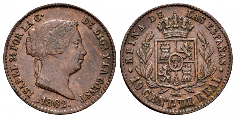 Elizabeth II (1833-1868). 5 centimos de real. 1862. Segovia. (Cal-178). Ae. 3,84...