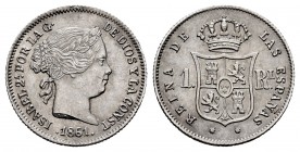 Elizabeth II (1833-1868). 1 real. 1861. Barcelona. (Cal-287). Ag. 1,27 g. Almost XF. Est...65,00. 

SPANISH DESCRIPTION: Isabel II (1833-1868). 1 real...