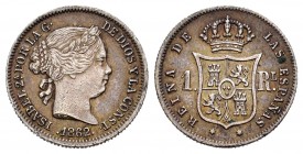 Elizabeth II (1833-1868). 1 real. 1862. Madrid. (Cal-311). Ag. 1,32 g. Patina. Almost XF. Est...30,00. 

SPANISH DESCRIPTION: Isabel II (1833-1868). 1...