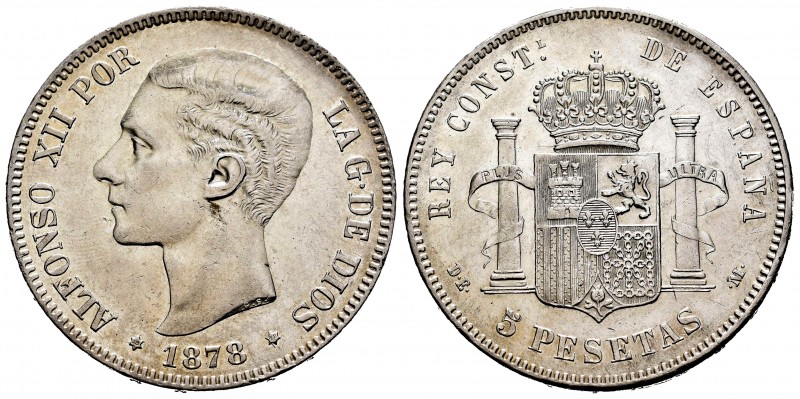 Alfonso XII (1874-1885). 5 pesetas. 1878*18-78. Madrid. DEM. (Cal-39). Ag. 25,02...