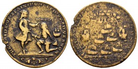 Vernon Admiral. Medal. 1739. Portobello. Ae. 14,92 g. Planchet crack. Almost VF/Choice F. Est...120,00. 

SPANISH DESCRIPTION: Almirante Vernon. Medal...
