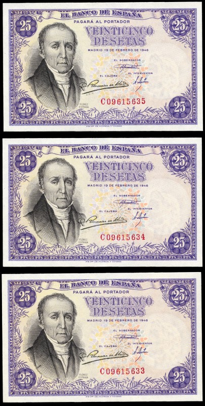 25 pesetas. 1946. Madrid. (Ed 2017-450a). February 19, Alvaro Flórez Estrada. Se...