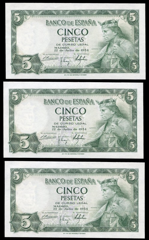 5 pesetas. 1954. Madrid. (Ed 2017-466a). July 22, Alfonso X the Wise. Serie J. C...
