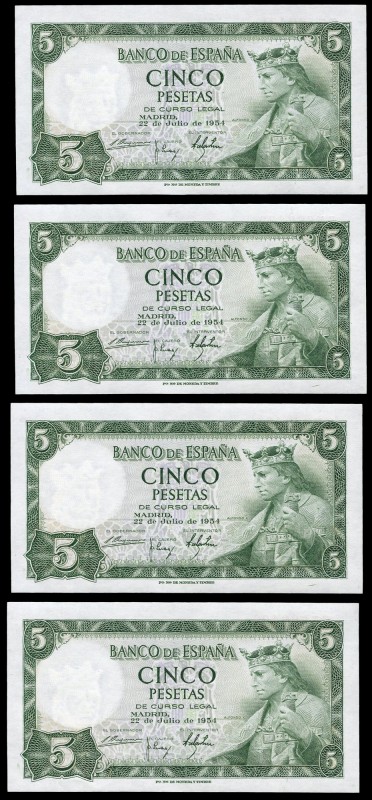 5 pesetas. 1954. Madrid. (Ed 2017-466a). July 22, Alfonso X the Wise. Serie S. U...