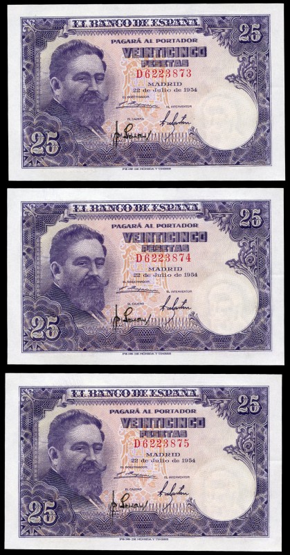 25 pesetas. 1954. Madrid. (Ed 2017-467a). July 22, Isaac Albéniz. Serie D. Corre...