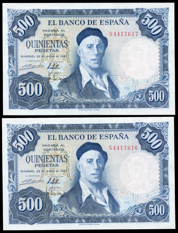 500 pesetas. 1954. Madrid. (Ed 2017-468b). July 22, Ignacio Zuloaga. Serie S. Co...