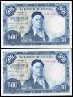 500 pesetas. 1954. Madrid. (Ed 2017-468b). July 22, Ignacio Zuloaga. Serie S. Correlative pair. UNC. Est...50,00. 

SPANISH DESCRIPTION: 500 pesetas. ...