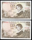 100 pesetas. 1965. Madrid. (Ed 2017-470). November 19, Gustavo Adolfo Bécquer. Without serie. Correlative pair. UNC. Est...35,00. 

SPANISH DESCRIPTIO...