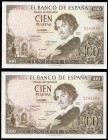 100 pesetas. 1965. Madrid. (Ed 2017-470). November 19, Gustavo Adolfo Bécquer. Without serie. Four correlative banknotes. UNC. Est...35,00. 

SPANISH ...