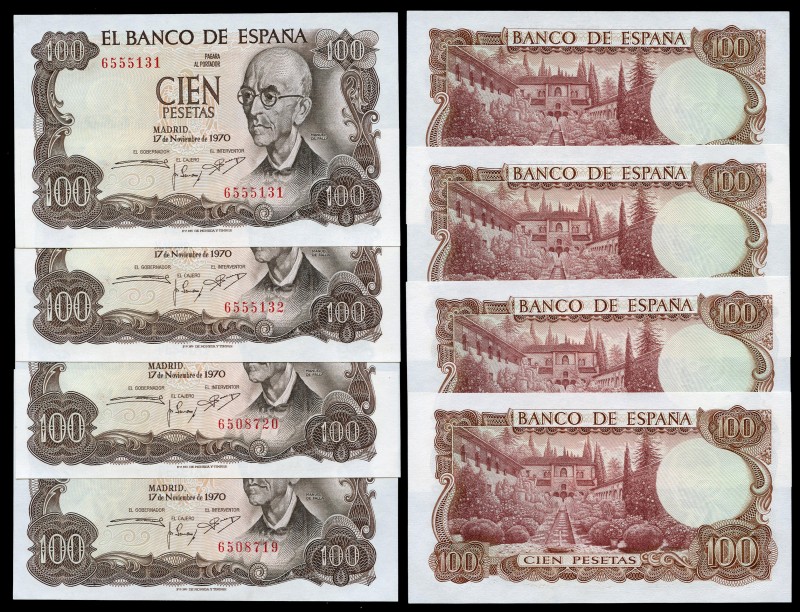 100 pesetas. 1970. Madrid. (Ed 2017). November 17, Manuel de Falla. Without seri...