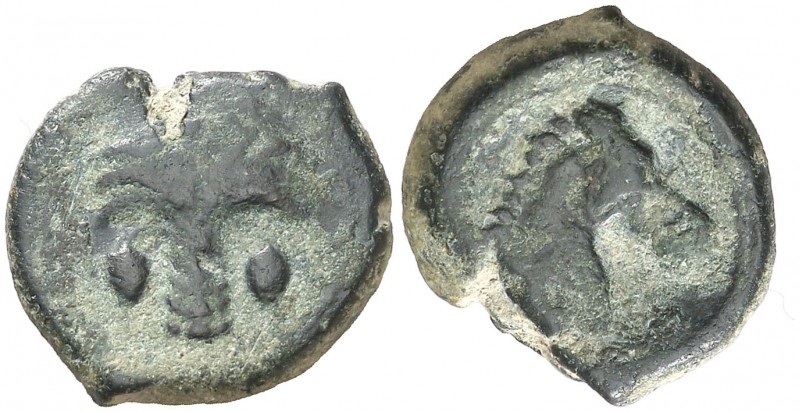 (340-320 a.C.). Incierta Sículo-Púnica. AE 18. (S. 6531) (CNG. II, 1669). 5,62 g...
