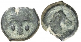 (340-320 a.C.). Incierta Sículo-Púnica. AE 18. (S. 6531) (CNG. II, 1669). 5,62 g. MBC.