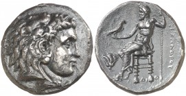 Imperio Macedonio. Alejandro III, Magno (336-323 a.C.). Menfis. Tetradracma. (S. 6725) (MJP. 3971). Pátina oscura. 15,73 g. (EBC-).