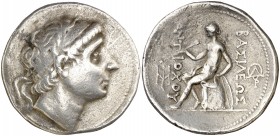 Imperio Seléucida. Antíoco I, Soter (281-261 a.C.). Seleucia del Tigris. Tetradracma. (S. 6866 var) (CNG. IX, 128g). 16,75 g. MBC.