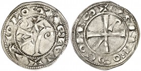 Comtat de Tolosa. Alfons Jordà (1112-1148). Tolosa. Diner. (Duplessy 1226) (P.A. 3688). La leyenda del anverso comienza a las 6h del reloj. Bella. Esc...