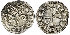 Comtat de Tolosa. Alfons Jordà (1112-1148). Tolosa. Òbol. (Duplessy 1227) (P.A. falta). La leyenda del anverso comienza a las 6h del reloj. 0,62 g. MB...