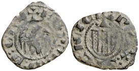 Ferran I (1412-1416). Sicília. Diner. (Cru.V.S. 776) (Cru.C.G. 2823c) (MIR. 224). Ex Colección Crusafont 27/10/2011, nº 455. Escasa. 0,62 g. MBC.