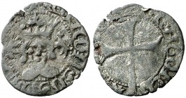 Alfons IV (1416-1458). Mallorca. Diner. (Cru.V.S. 855) (Cru.C.G. 2902). Cospel algo faltado. Muy rara. 0,45 g. (MBC-).
