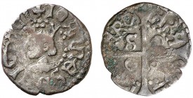 Joan II (1458-1479). Sardenya (Càller). Diner o pitxol. (Cru.V.S. 986 var) (Cru.C.G. 2025 var) (MIR 15). Escasa. 0,93 g. MBC-.