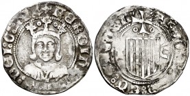 Ferran II (1479-1516). Zaragoza. Medio real. (Cru.V.S. 1305) (Cru.C.G. 3205). Escasa. 1,76 g. MBC-.