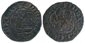 Enrique III (1390-1406). Sevilla. Media blanca. (AB. 607). 1,11 g. MBC-.