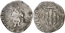 1531. Carlos I. Perpinyà. Doble sou. (AC. 15) (Cru.C.G. 3803a). Golpecitos. Rara. 3,78 g. MBC-.