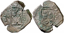 1605. Felipe III. Cuenca. 8 maravedís. (AC. 300). Rara. 6,26 g. BC+.