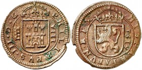 1619. Felipe III. Segovia. 8 maravedís. (AC. 339). Buen ejemplar. 5,43 g. MBC+.