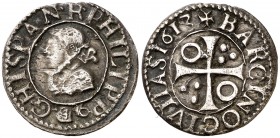 1613. Felipe III. Barcelona. 1/2 croat. (AC. 378) (Cru.C.G. 4342g). 1,46 g. MBC-.