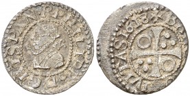 1618. Felipe III. Barcelona. 1/2 croat. (AC. 383) (Cru.C.G. 4342m). Escasa. 1,29 g. MBC-.