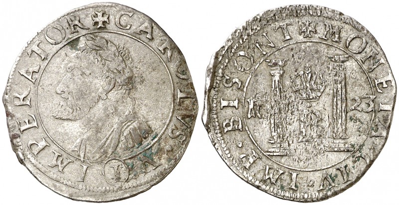 1623. Felipe IV. Besançon. 1/32 de patagón. (Vti. 1641). Impurezas. 2,29 g. BC+/...