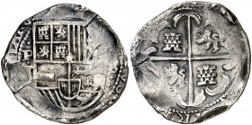 Felipe IV. Potosí. T. 8 reales. (AC. tipo 327). Fecha no visible. Vanos. 26,72 g. BC+.
