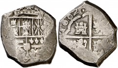1602. Felipe IV. 8 reales. Sin ningún dato visible. 26,42 g. BC+.