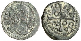 1468. Guerra dels Segadors. Barcelona. 1 diner. (AC. 30) (Cru.C.G. 4559). Lluís XIV. 0,67 g. MBC.
