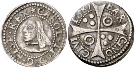 1687. Carlos II. Barcelona. 1 croat. (AC. 210) (Cru.C.G. 4905). Escasa. 2,47 g. MBC-.