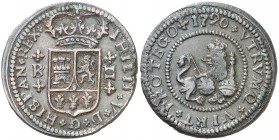 1720. Felipe V. Barcelona. 2 maravedís. (AC. 54). Buen ejemplar. 4,81 g. MBC+.