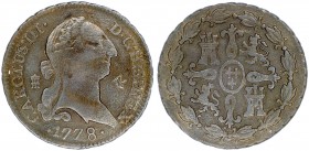 1778. Carlos III. Segovia. 4 maravedís. (AC. 58). 5,15 g. MBC-.