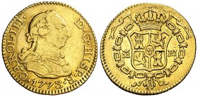 1773. Carlos III. Madrid. PJ. 1/2 escudo. (AC. 1258). 1,73 g. MBC-/MBC.