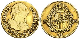 1786. Carlos III. Madrid. DV. 1/2 escudo. (AC. 1280). 1,73 g. MBC-.