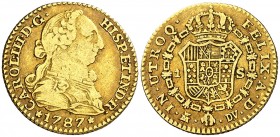 1787. Carlos III. Madrid. DV. 1 escudo. (AC. 1370). Bonito color. 3,35 g. MBC-/MBC.