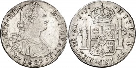 1807. Carlos IV. Lima. JP. 8 reales. (AC. 927). 26,84 g. MBC/MBC+.