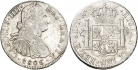 1806. Carlos IV. México. TH. 8 reales. (AC. 984). Limaduras en canto. Leves golpecitos. 26,93 g. (MBC+).