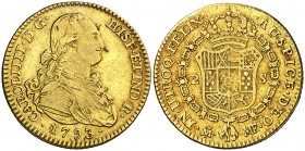 1793. Carlos IV. Madrid. MF. 2 escudos. (AC. 1279). 6,76 g. MBC-.