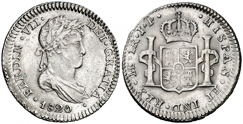 1820. Fernando VII. Lima. JP. 1 real. (AC. 578). Buen ejemplar. 3,41 g. MBC+.