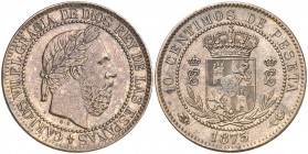 1875. Carlos VII, Pretendiente. Oñate. 10 céntimos. (AC. 5). 9,68 g. MBC+.