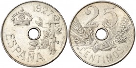1927. Alfonso XIII. PCS. 25 céntimos. (AC. 26). Bella. Brillo original. 7 g. S/C.